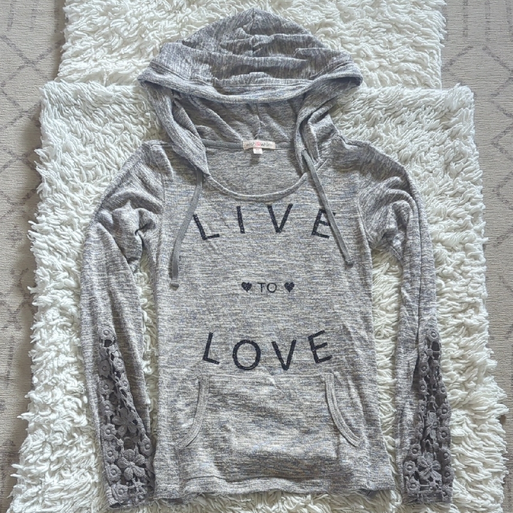 Wish & Whim Gray Long Sleeve Hoodie